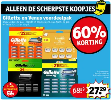 Aanbieding: Gillette en Venus voordeelpak