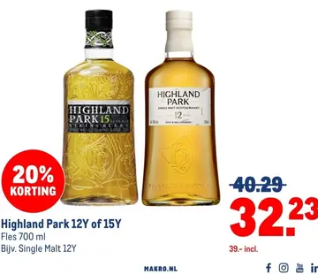 Aanbieding: Highland Park 12Y of 15Y