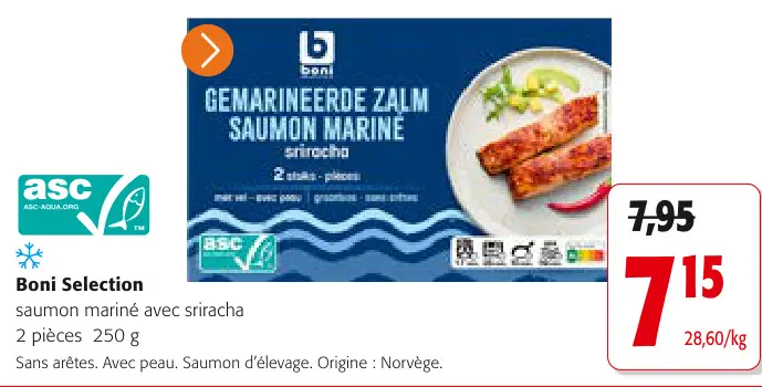 Offre: Saumon mariné avec sriracha