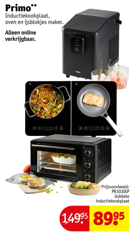 Aanbieding: Inductiekookplaat, oven en ijsblokjes maker