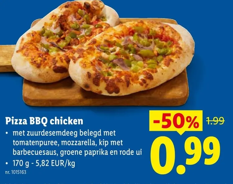 Promotie: Pizza BBQ chicken