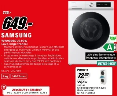 Offre: Lave-linge frontal