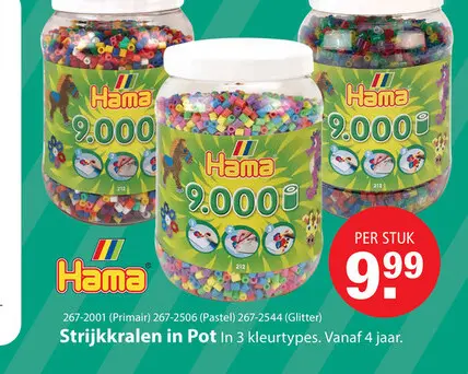Aanbieding: Hama Strijkkralen Ton met 9000 Stuks Primair