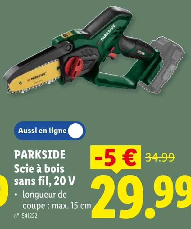 Offre: Scie à bois sans fil, 20 V