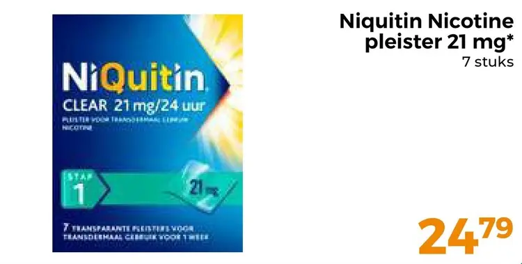 Aanbieding: Nicotine pleister 21 mg