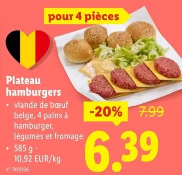 Offre: Plateau hamburgers