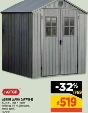 Aanbieding: ABRI DE JARDIN DARWIN 66