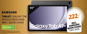 Aanbieding: Samsung Galaxy Tab A9 Plus (2023) 64GB Wifi + Book Cover Grijs