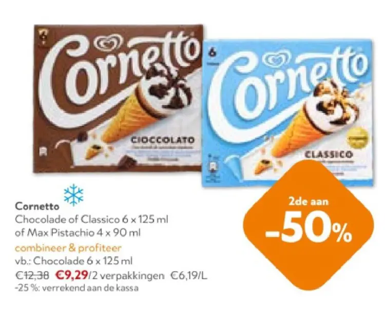 Promotie: Cornetto Chocolade of Classico