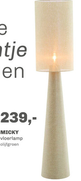 Aanbieding: Vloerlamp Micky Linnen Olijfgroen