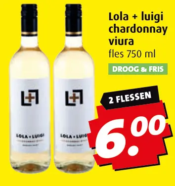 Aanbieding: Lola + luigi chardonnay viura