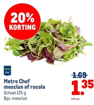 Aanbieding: Metro Chef mesclun of rucola