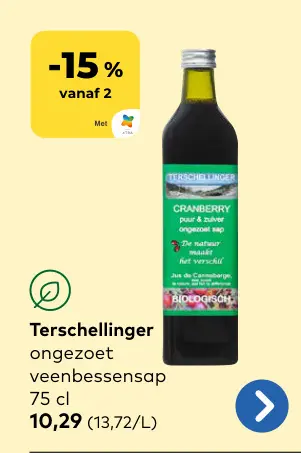 Promotie: Ongezoet veenbessensap