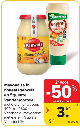 Promotie: Mayonaise in bokaal Pauwels en Squeeze Vandem