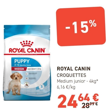 Offre: ROYAL CANIN CROQUETTES Medium junior