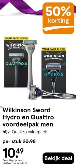 Aanbieding: Sword Hydro en Quattro voordeelpak men