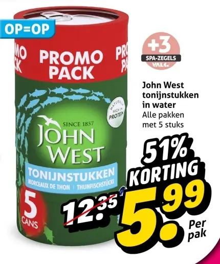 Aanbieding: tonijnstukken in water