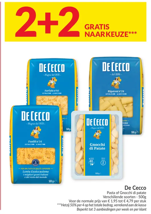 Promotie: De Cecco Pasta of Gnocchi di patate