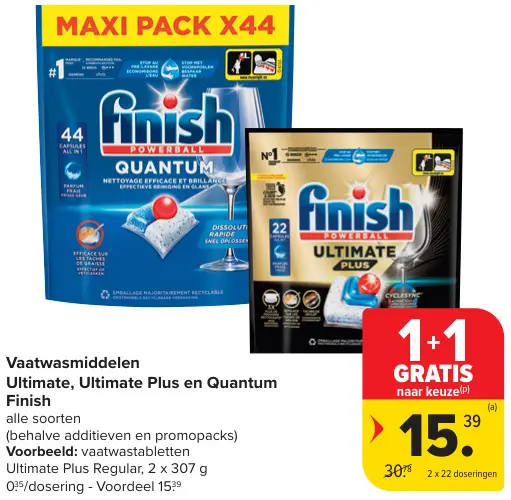 Promotie: Vaatwasmiddelen Ultimate, Ultimate Plus en Quantum Finsish
