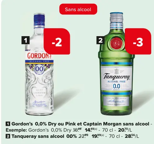 Offre: Boissons alcoolisées / Boissons non alcoolisées