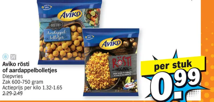 Promotie: Aviko rösti of aardappelbolletjes
