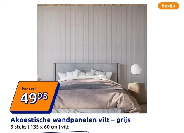 Aanbieding: Akoestische wandpanelen vilt – grijs