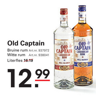 Aanbieding: Old Captain Bruine rum
Old Captain Witte rum