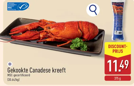 Aanbieding: Gekookte Canadese kreeft