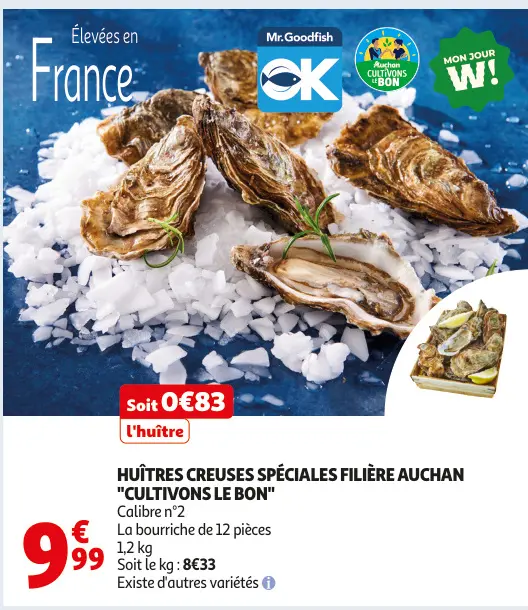 Offre: Huîtres creuses spéciales filière Auchan