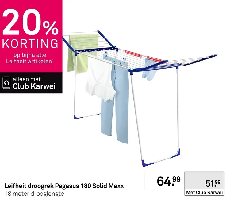 Aanbieding: Leifheit droogrek Pegasus 180 Solid Maxx