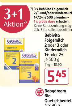 Aanbieding: Bebivita Folgemilch 2 oder 3 oder Kindermilch