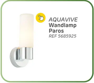Promotie: Aquavive wandlamp paros chroom wit e14