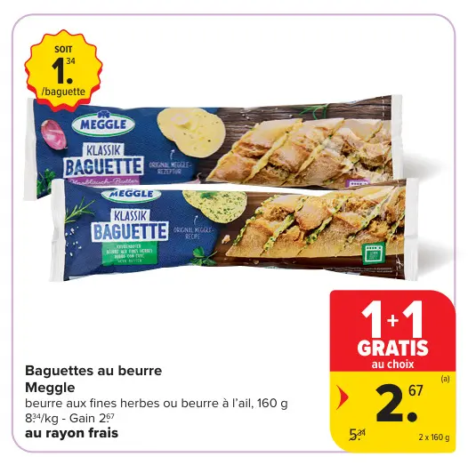 Offre: Baguettes au beurre