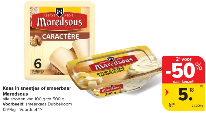 Promotie: Kaas in sneetjes of smeerbaar