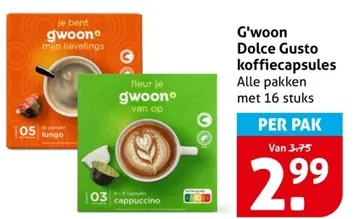 Aanbieding: G'woon Dolce Gusto koffiecapsules