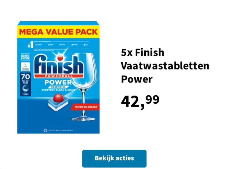 Aanbieding: Finish Vaatwastabletten Power