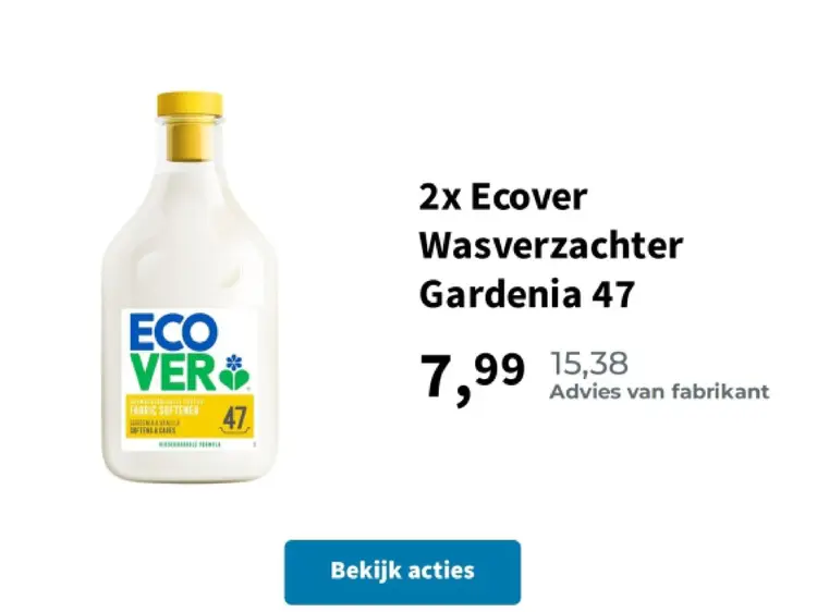 Aanbieding: Ecover Wasverzachter Gardenia