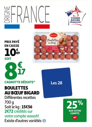 Offre: Boulettes au bœuf