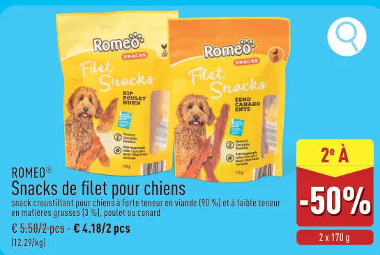 Offre: Snacks de filet pour chiens
