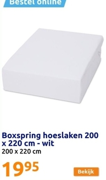 Aanbieding: Boxspring hoeslaken 200 x 220 cm - wit