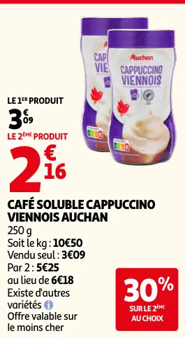 Offre: Café soluble cappuccino viennois