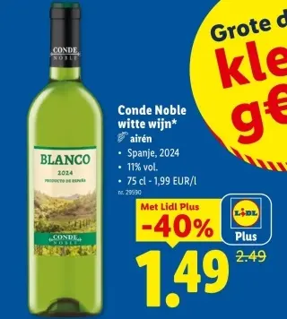 Promotie: Conde Noble witte wijn