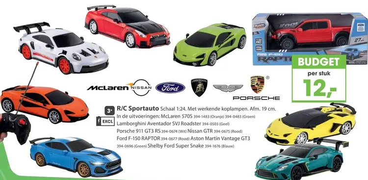 Aanbieding: R/C Sportauto Schaal 1:24