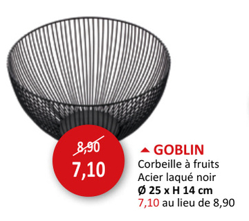 Offre: Corbeille à fruits Goblin Ø25cm