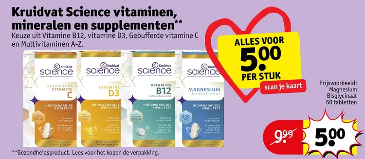 Aanbieding: Science vitaminen, mineralen en supplementen