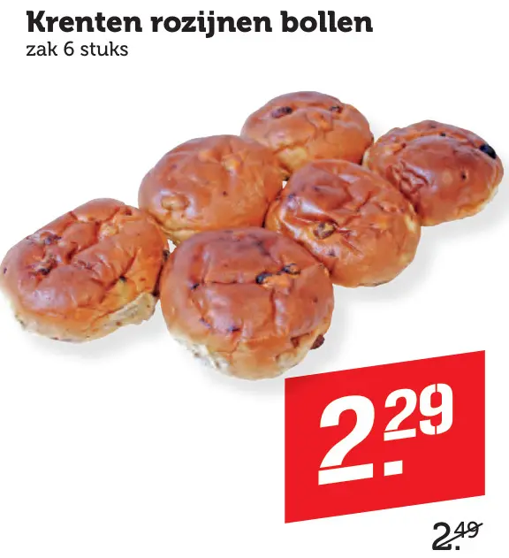Aanbieding: Hendrickx de Bakker Krenten rozijnen bollen