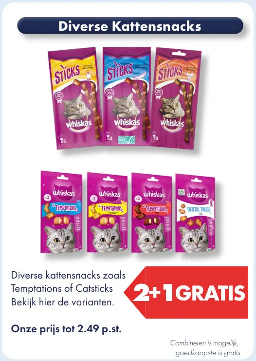 Aanbieding: Diverse kattensnacks zoals Temptations of Cat