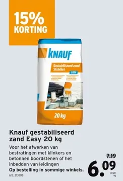 Aanbieding: Knauf gestabiliseerd zand Easy