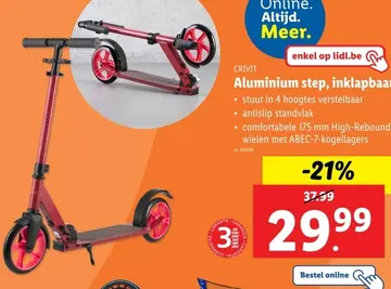 Aanbieding: Aluminium step, inklapbaan