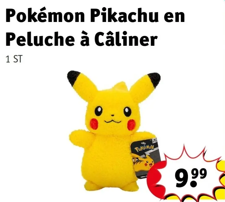 Offre: Pikachu en Peluche à Câliner